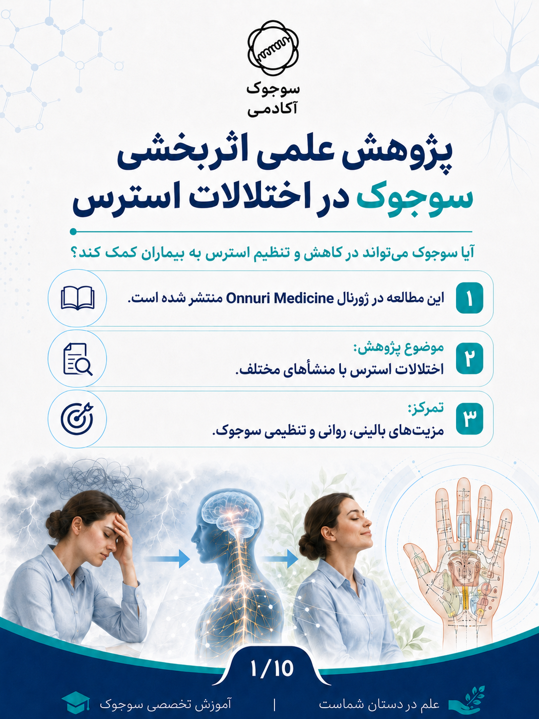بررسی اثربخشی سوجوک در مدیریت و کاهش استرس و اختلالات روان‌تنی